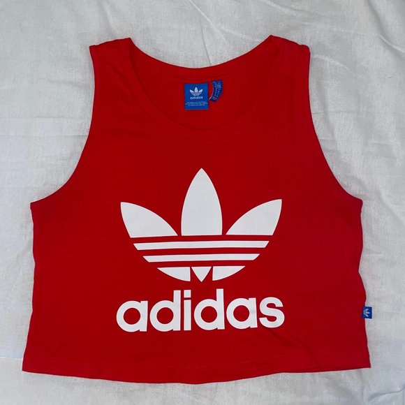 Adidas Originals Red Women Red Loose Printed Crop Top - Picture 4 of 7